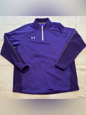 Under Armour Purple ColdGear Quarter Zip Jacket with Front Pockets XL